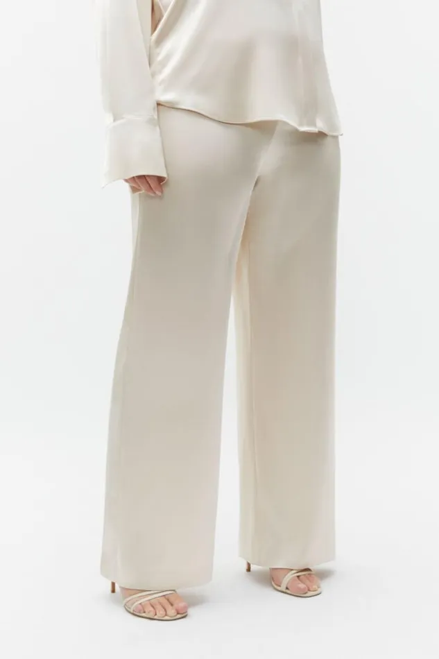 Woman Satin Wide Leg Pant Frappe Seed Heritage Pants