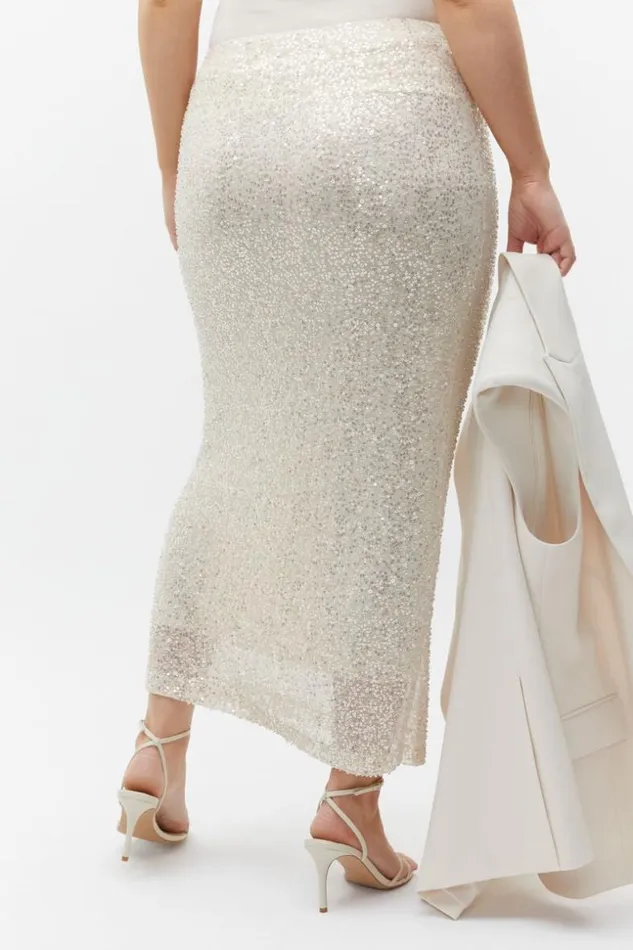 Woman Sequin Mesh Skirt Frappe Seed Heritage Skirts