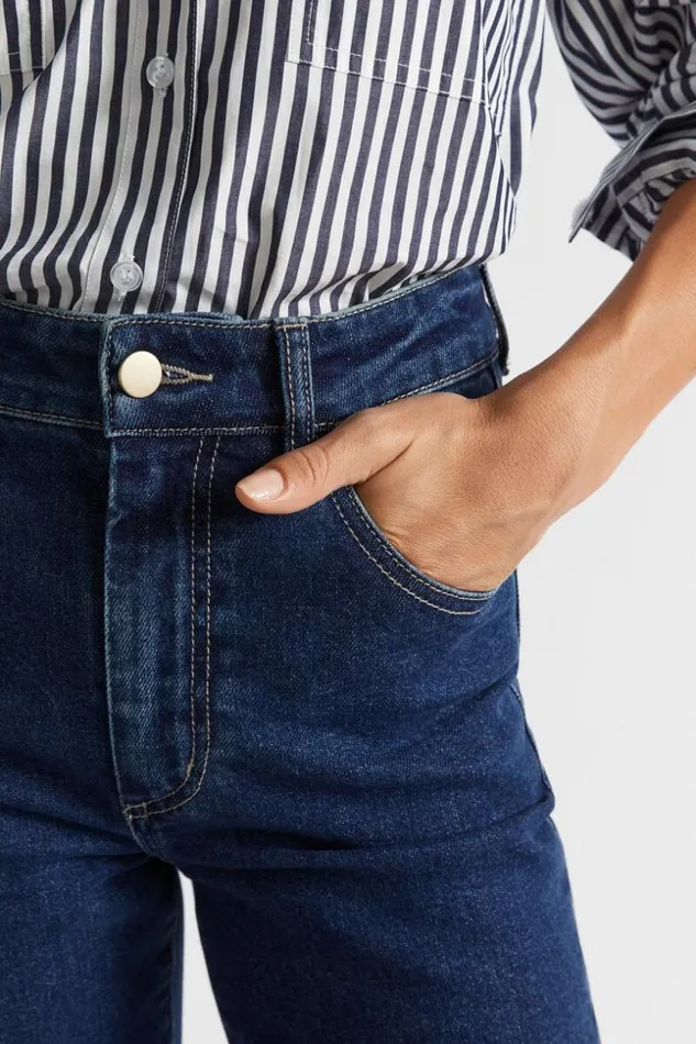 Woman Slim Leg Long Jean Night Blue Denim Seed Heritage Pants