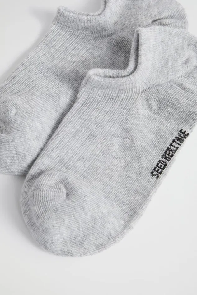 Woman Sneaker Sock Light Grey Marle Seed Heritage Socks and Tights