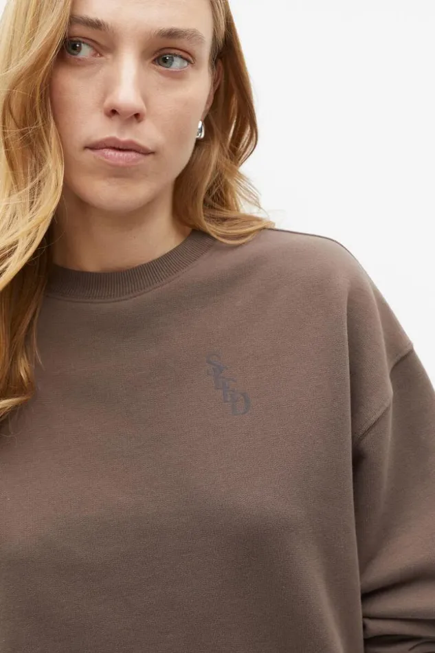 Woman Stacked Logo Sweat Affogato Seed Heritage TShirts and Tops