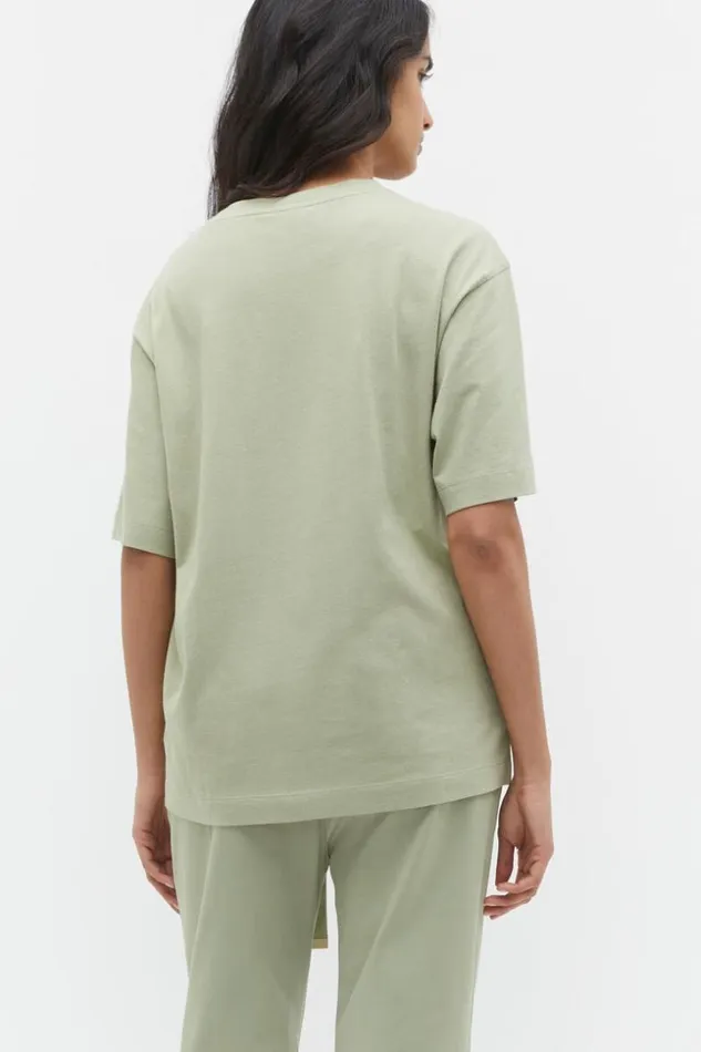 Woman Stacked Logo Tee Pale Olive Seed Heritage TShirts and Tops