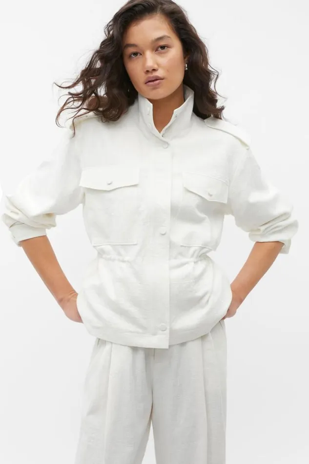 Woman Textured Utility Jacket Cloud Cream Seed Heritage Jackets and Vests