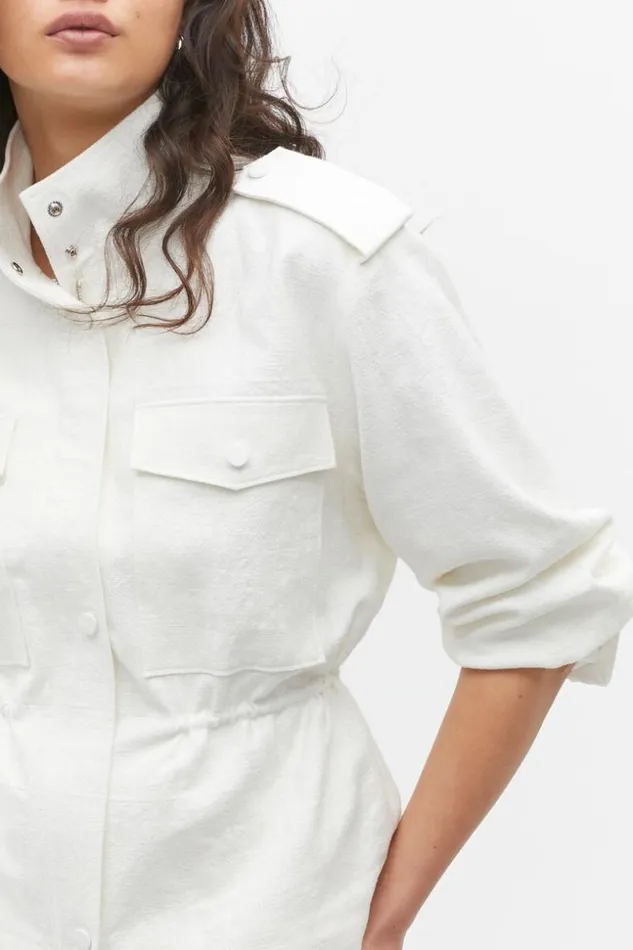 Woman Textured Utility Jacket Cloud Cream Seed Heritage Jackets and Vests