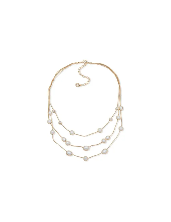 Women 16in Stone Statement Multirow Necklace Anne Klein Necklaces