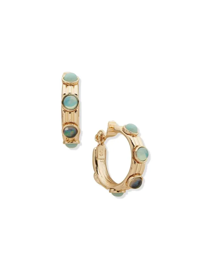 Women 25mm Smoothed Hoop Earring Anne Klein Clip Earrings