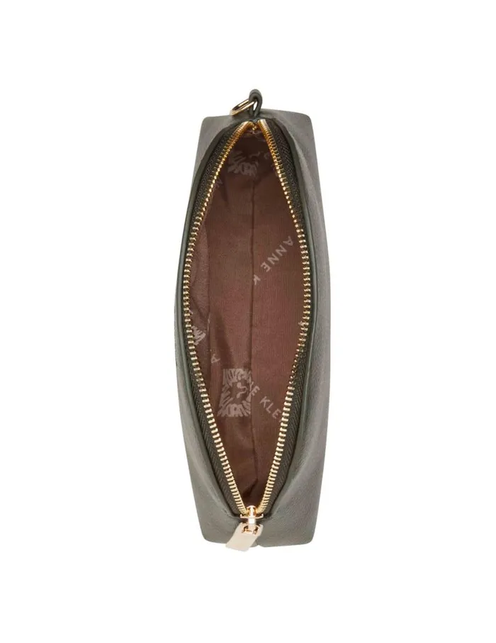 Women 3 Piece Pouch Gift Set With Web Detailing Dark Olive Anne Klein Wallets and Wristlets