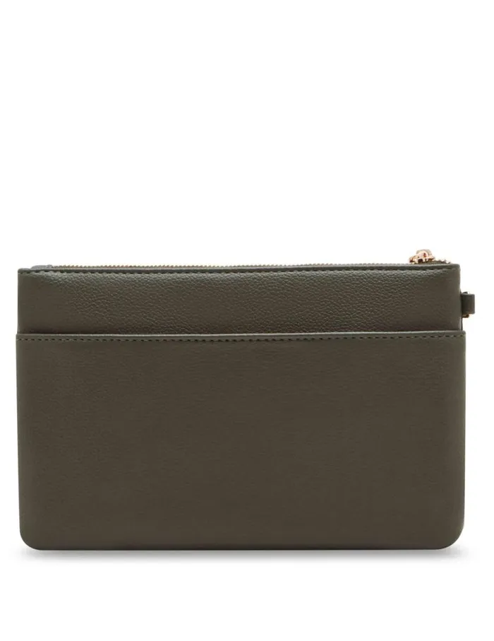 Women 3 Piece Pouch Gift Set With Web Detailing Dark Olive Anne Klein Wallets and Wristlets