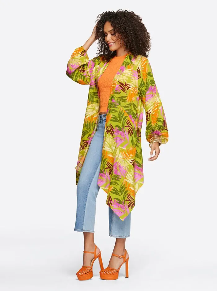 Women Agnette Kimono In Tahitian Ferns Jessica Simpson Jackets Blazers and Kimonos