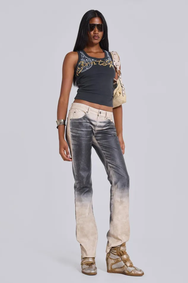 Women Airbrush Faux Leather Trousers Jaded London Jaded London Tops