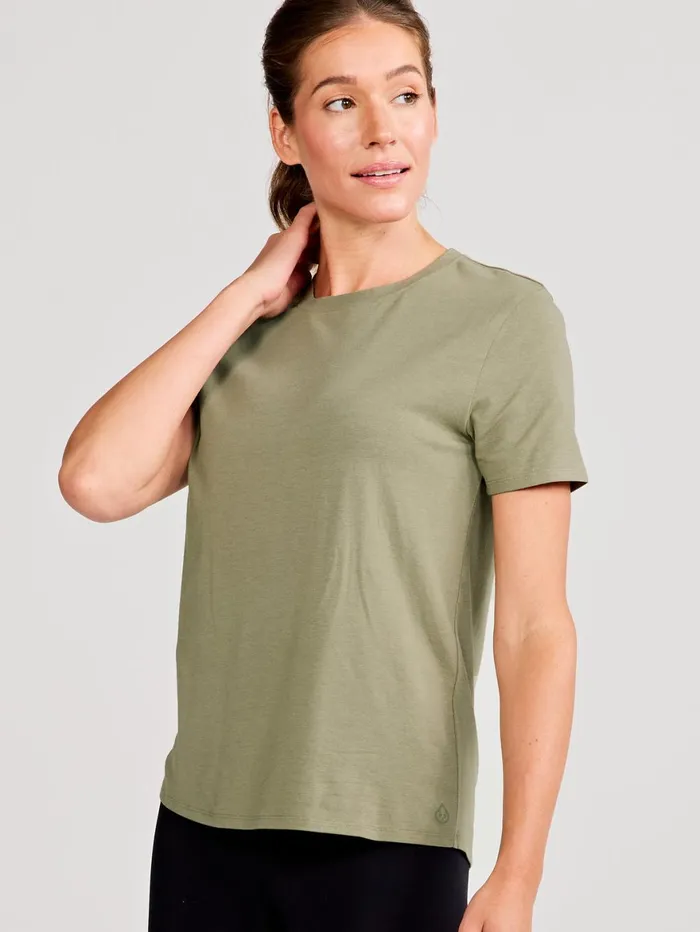 Women All Day Short Sleeve TShirt Tasc Performance Yoga Studio