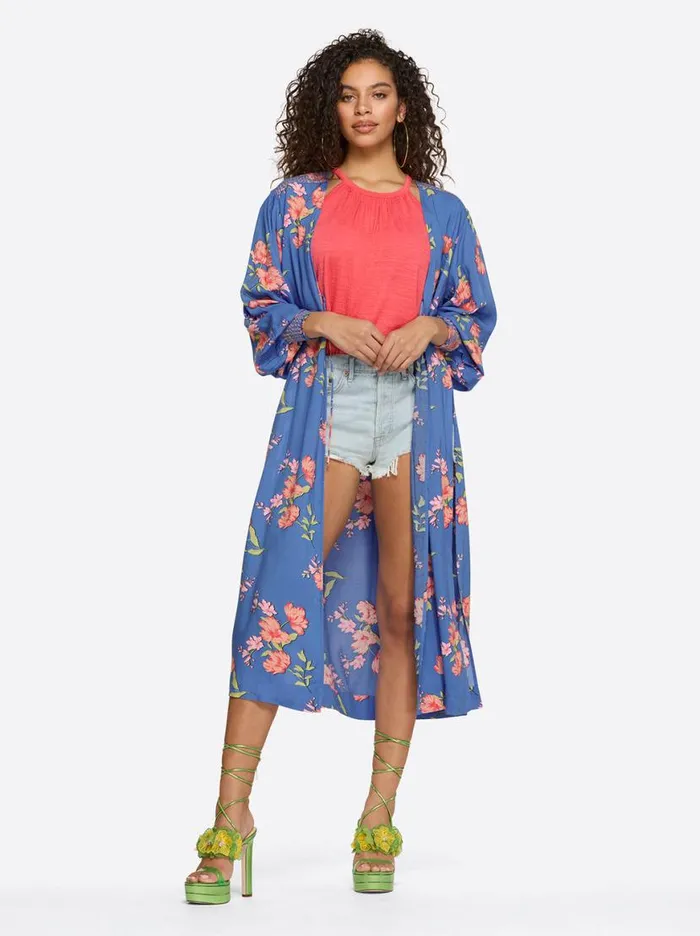 Women Amalia Kimono In Happy Floret Jessica Simpson Jackets Blazers and Kimonos