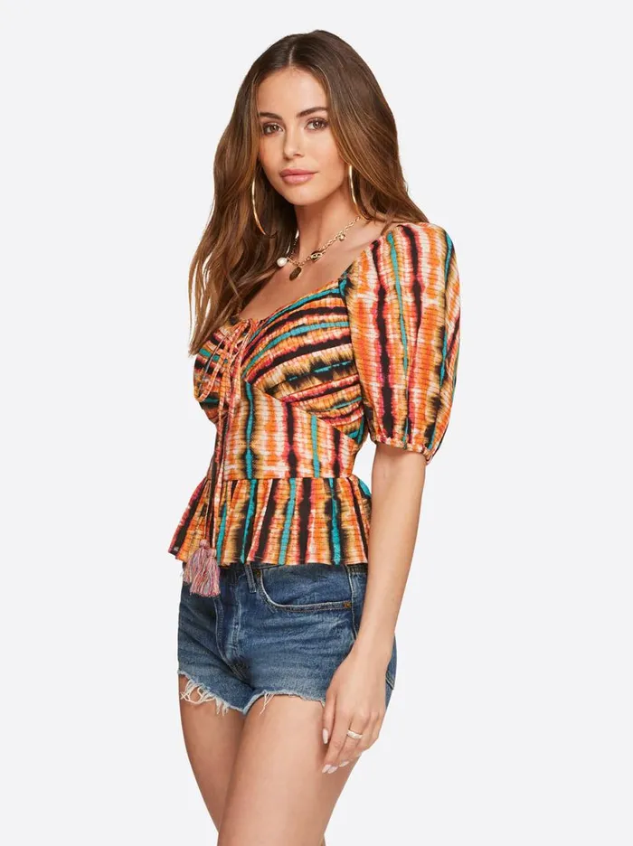 Women Ami Halter Top In Tie Dye Stripe Jessica Simpson Tops and Tees