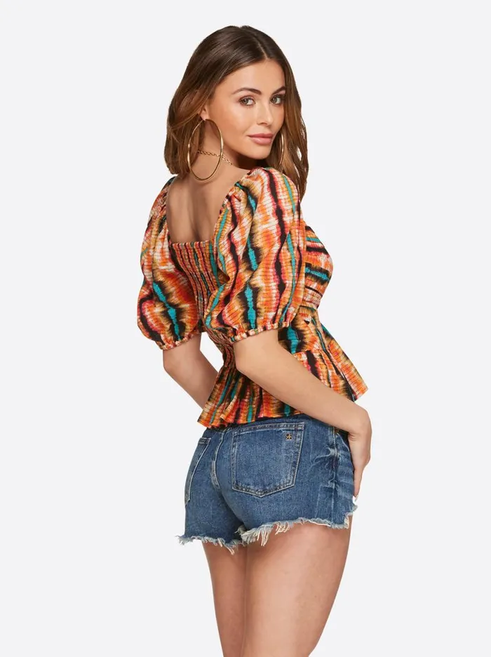 Women Ami Halter Top In Tie Dye Stripe Jessica Simpson Tops and Tees