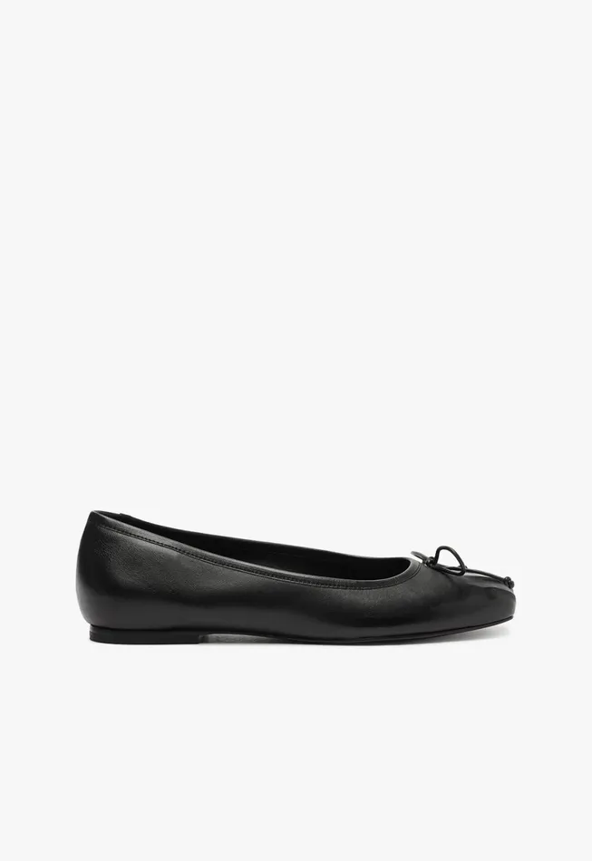 Women Arissa Draped Ballet Flat Black Schutz Shoes Ballerinas
