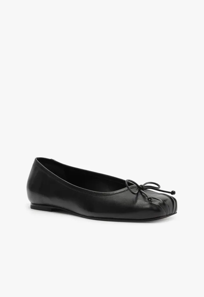 Women Arissa Draped Ballet Flat Black Schutz Shoes Ballerinas