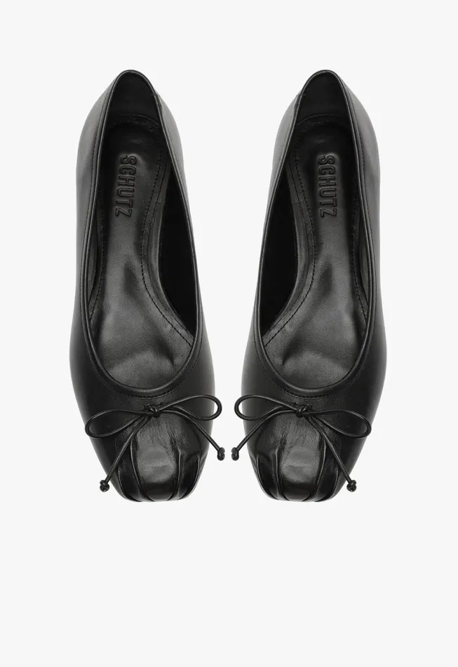 Women Arissa Draped Ballet Flat Black Schutz Shoes Ballerinas