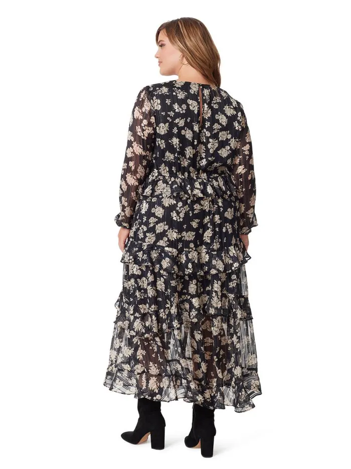 Women Baianca Maxi Dress In Pressed Florets Black Jessica Simpson Dresses