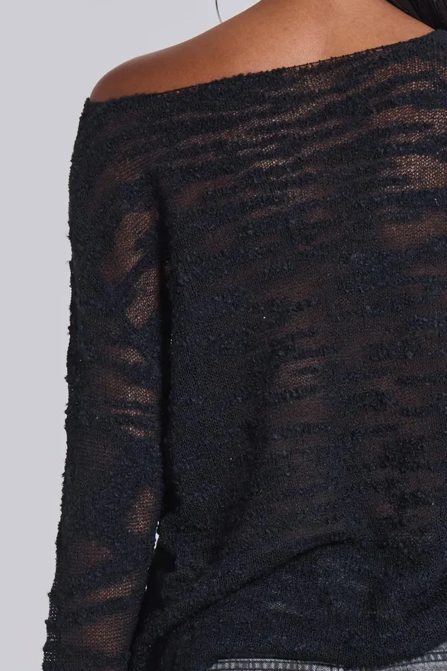 Women Black Stray Knit Jaded London Tops
