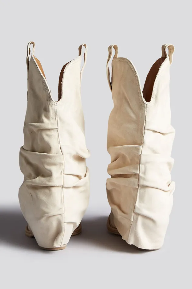 Women Boots R13 Low Rider Cowboy Boot 8211 Ivory