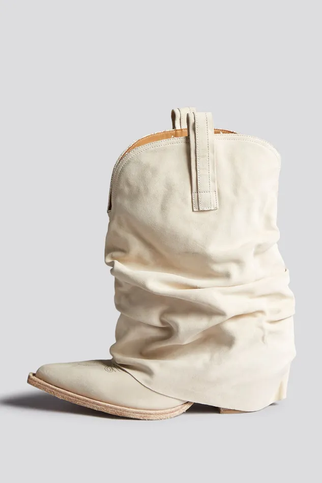 Women Boots R13 Low Rider Cowboy Boot 8211 Ivory