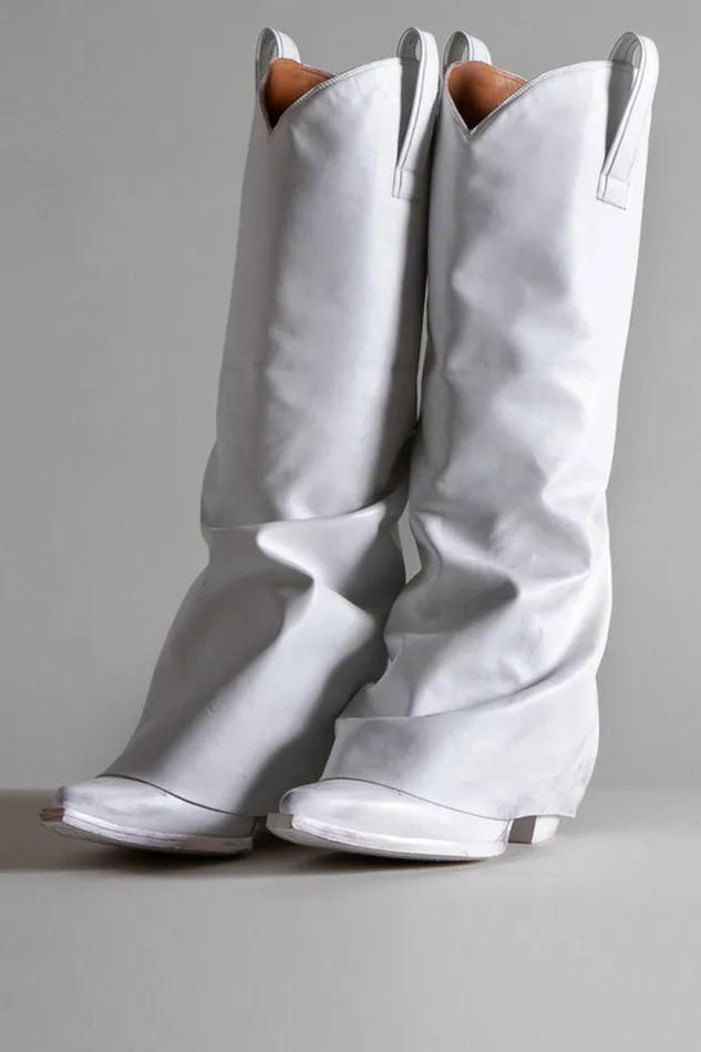 Women Boots R13 Mid Cowboy Boots With Sleeve 8211 White
