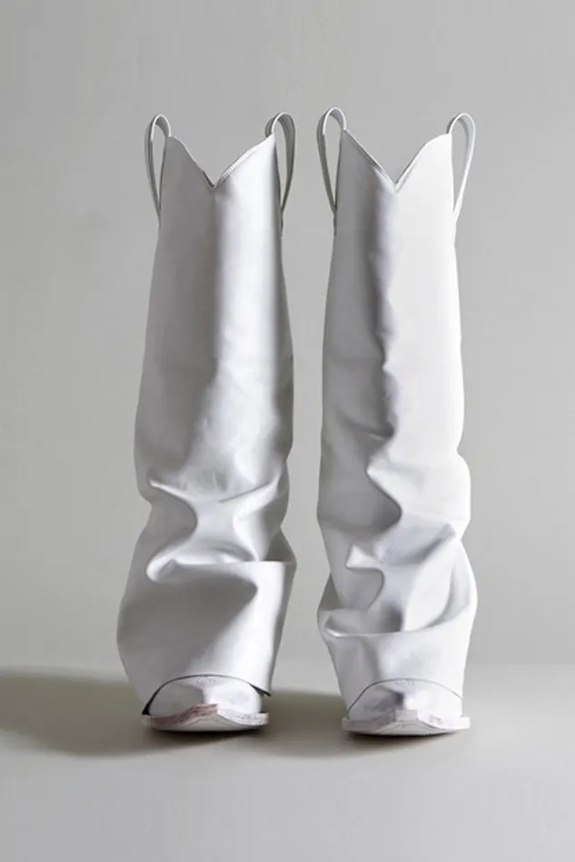 Women Boots R13 Mid Cowboy Boots With Sleeve 8211 White