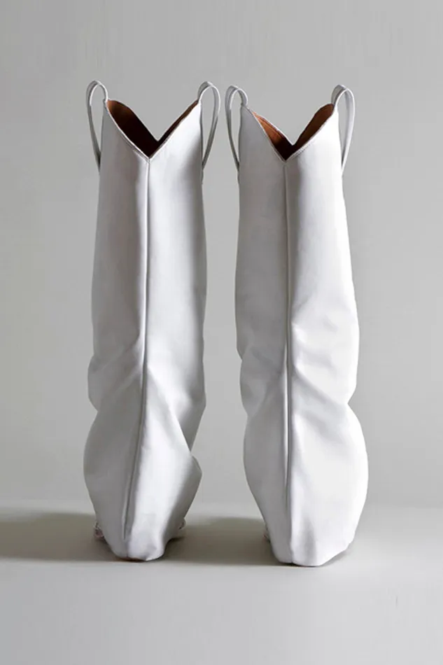 Women Boots R13 Mid Cowboy Boots With Sleeve 8211 White