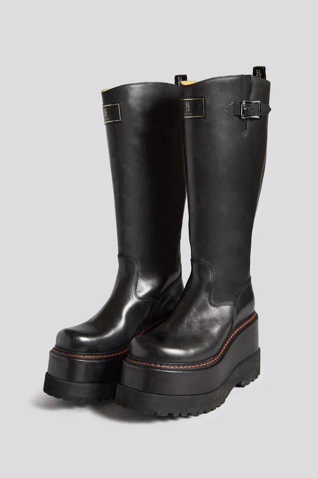 Women Boots R13 R13 Patch Engineer Boot 8211 Black