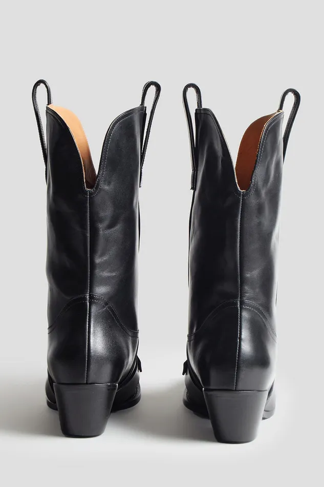 Women Boots R13 Ringed Low Rider Cowboy Boot 8211 Black
