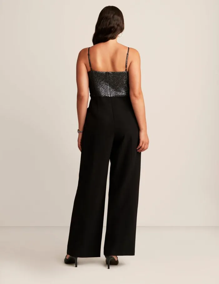 Women Bow Bodice Straight Leg Jumpsuit Anne Blackgunmetal Anne Klein Dresses and Jumpsuits