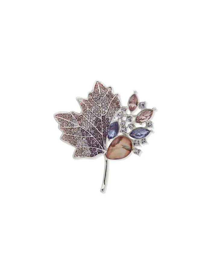 Women Boxed Stoneleaf PinGold Anne Klein Brooches