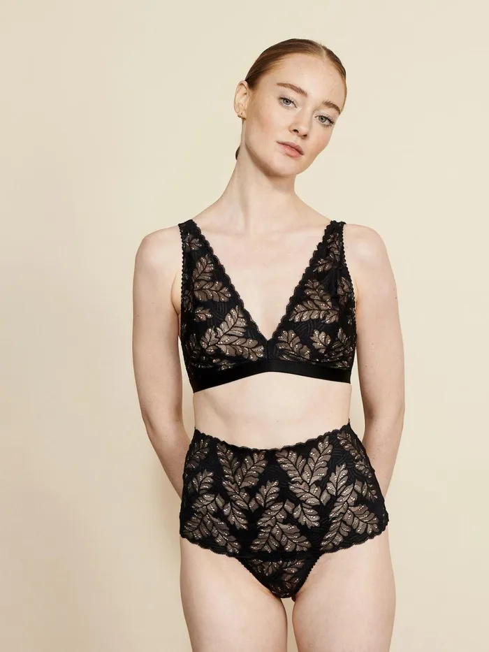 Women Bras and Bralettes Underprotection GINA HIGH APEX BRA BLACK