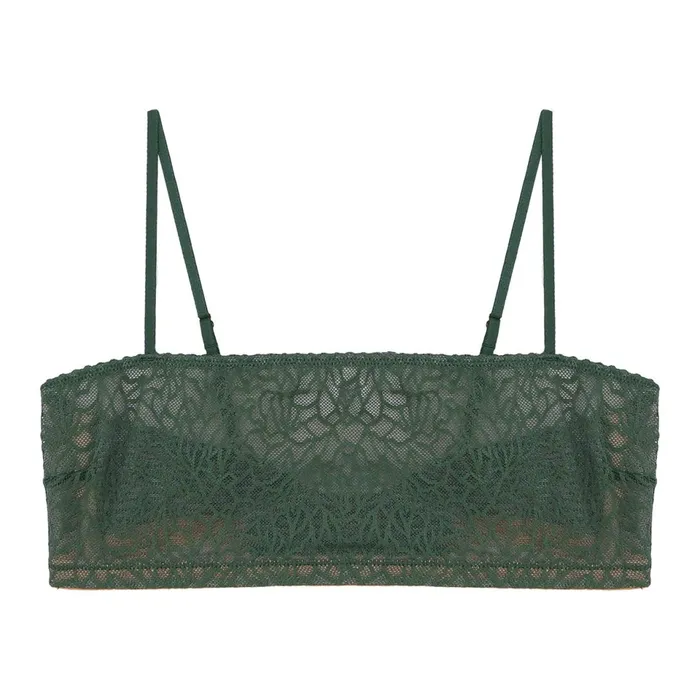 Women Bras and Bralettes Underprotection TORA BANDEAU GREEN