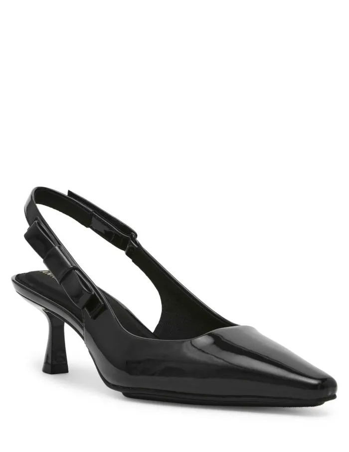 Women Carmel Dress PumpWide Black Patent Anne Klein Heels
