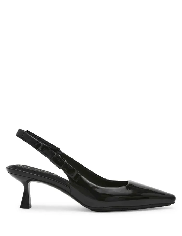 Women Carmel Dress PumpWide Black Patent Anne Klein Heels