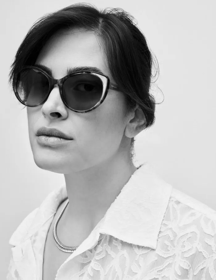 Women CatEye Sunglasses Blue Horn Anne Klein Sunglasses