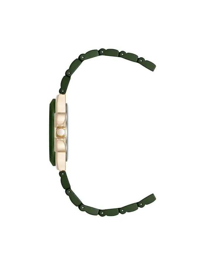 Women Ceramic Bracelet And Bezel Watch Greengoldtone Anne Klein Watches