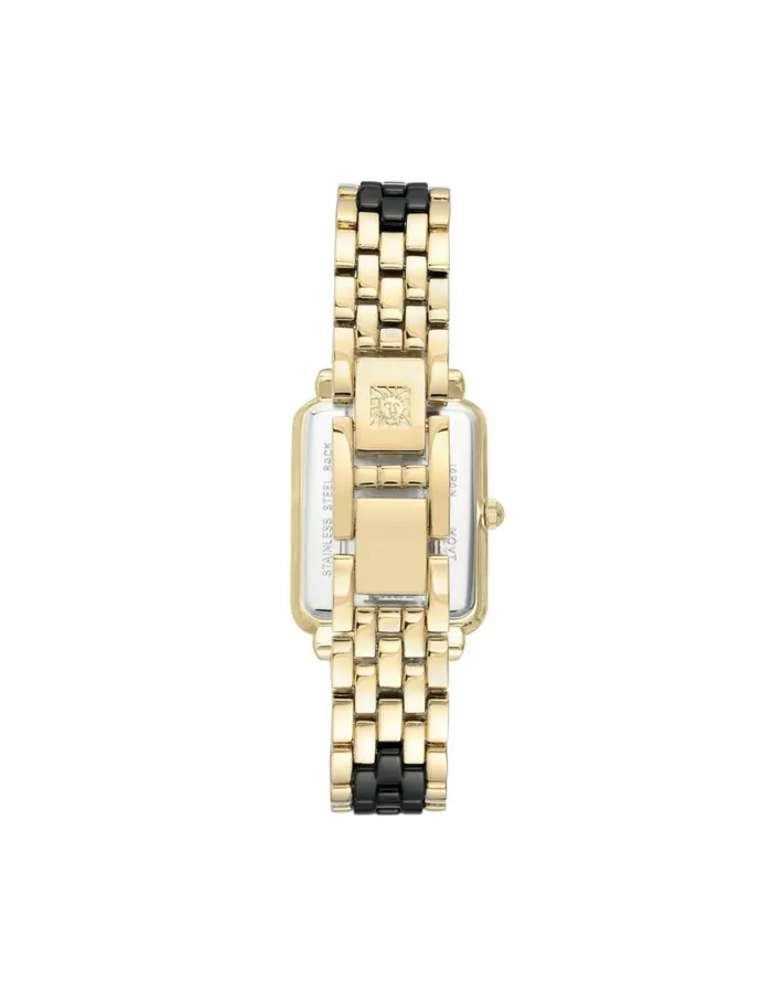 Women Ceramic Diamond Dial Watch Blackandgoldtone Anne Klein Watches