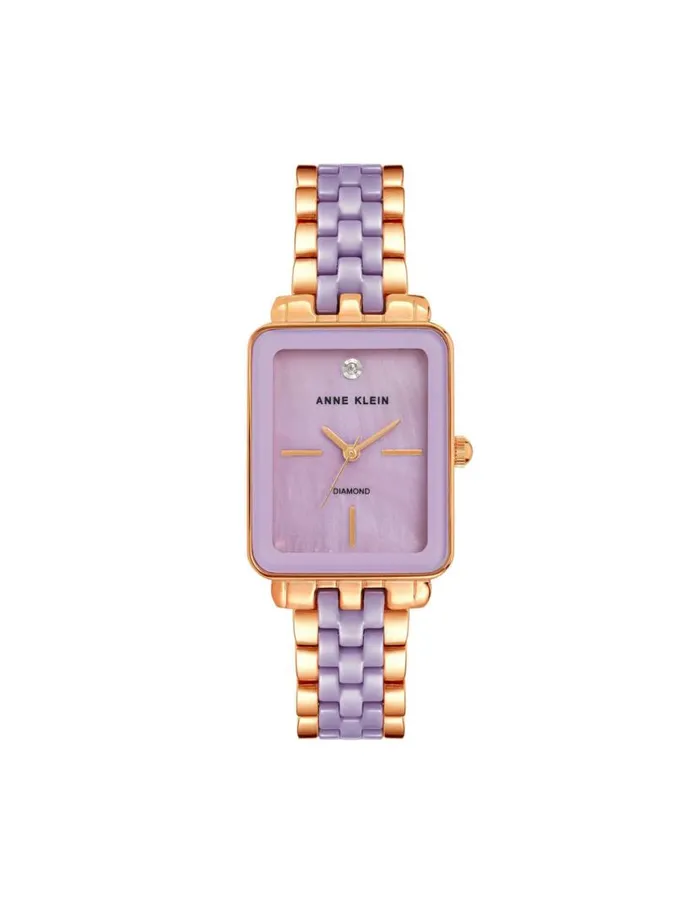 Women Ceramic Diamond Dial Watch Blackandgoldtone Anne Klein Watches