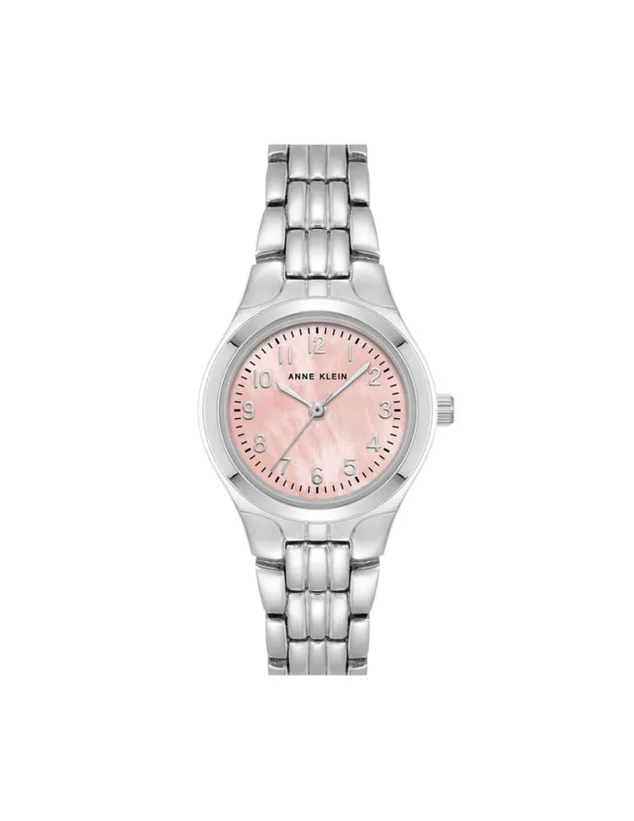 Women Classic Easy To Read Dial Watch Salmon Silvertone Anne Klein Watches