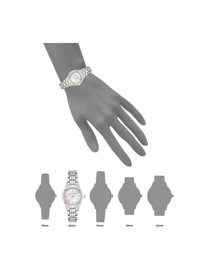 Women Classic Easy To Read Dial Watch Salmon Silvertone Anne Klein Watches