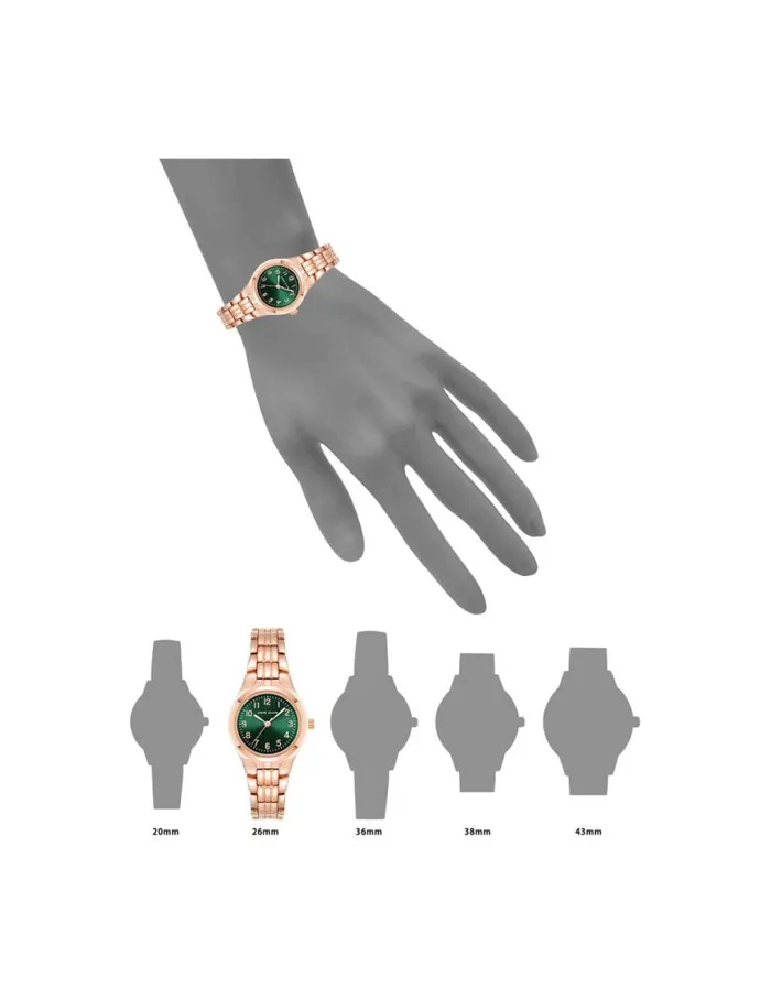Women Classic Easy To Read Dial Watch Salmon Silvertone Anne Klein Watches