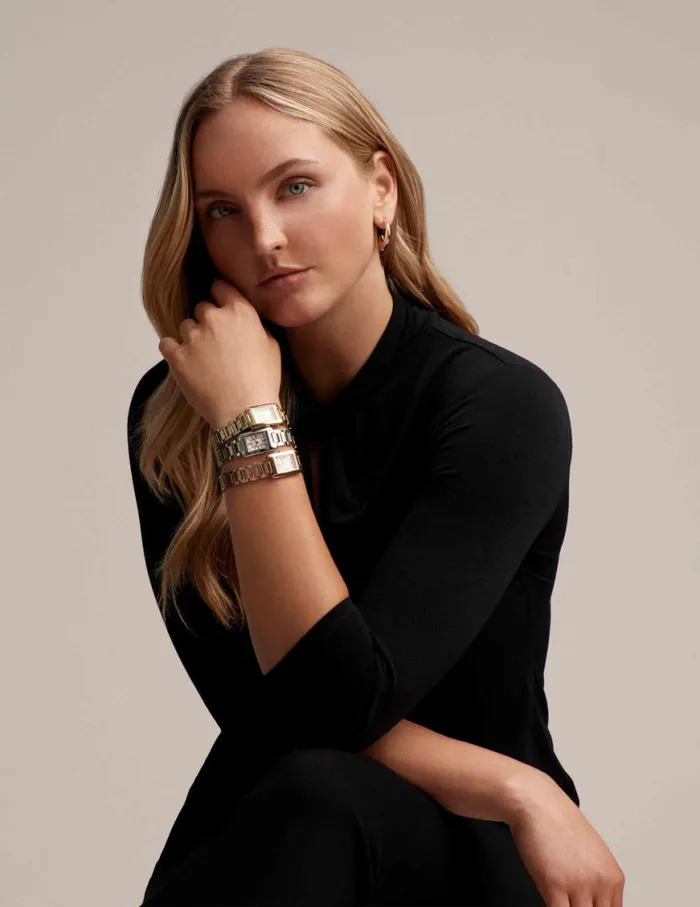 Women Classic Rectangular Roman Numeral Watch Silvertone Anne Klein Watches