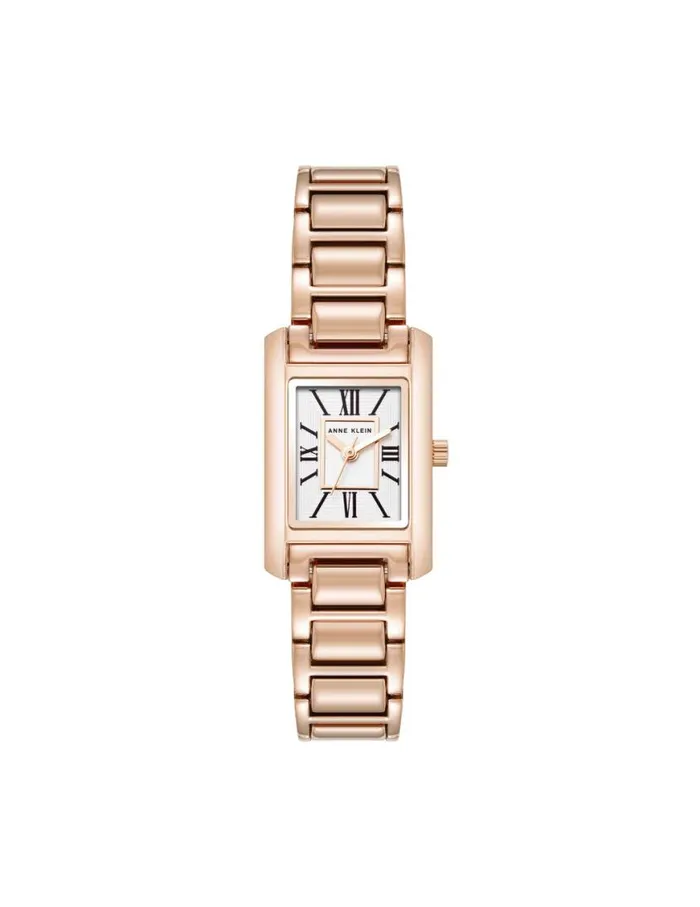 Women Classic Rectangular Roman Numeral Watch Silvertone Anne Klein Watches