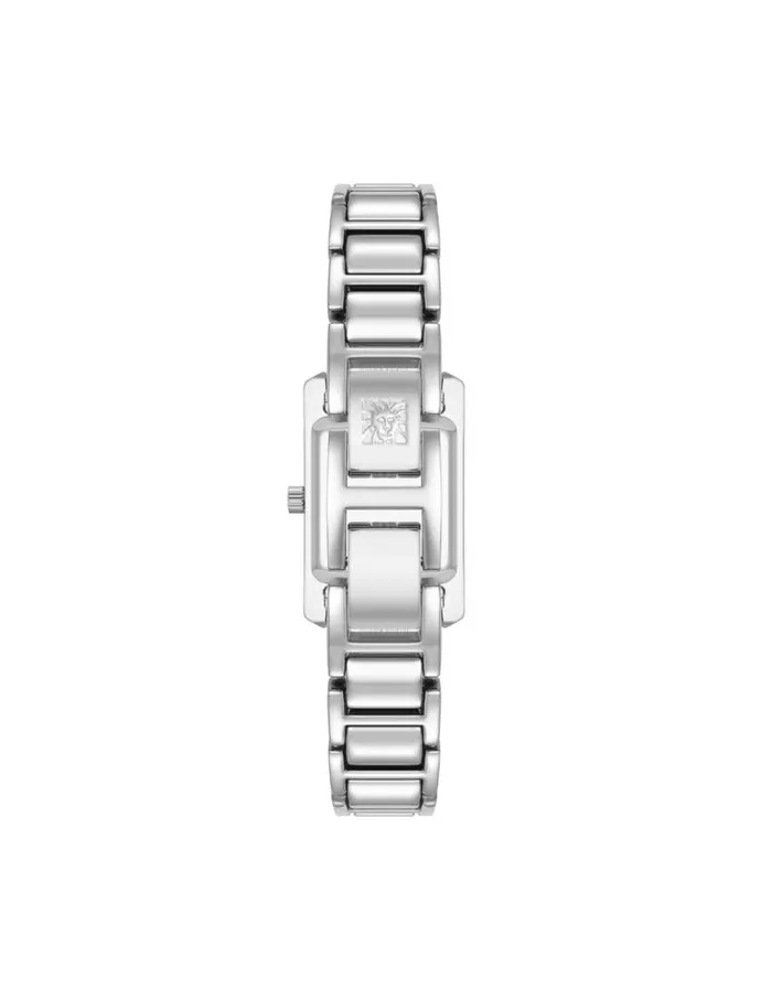 Women Classic Rectangular Roman Numeral Watch Silvertone Anne Klein Watches