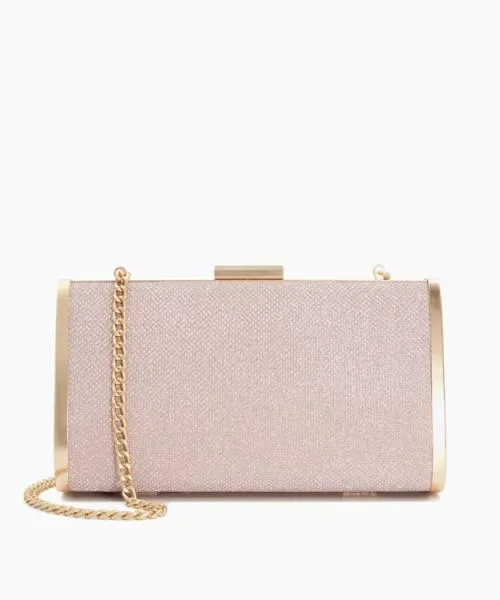 Women Clutch Bags Dune London Blaike 8211 Rose Gold Metallic Fabric