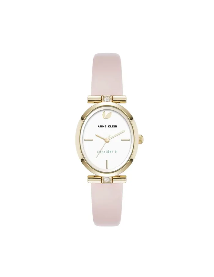 Women Consider It Oval Case Leather Watch Blushgoldtone Anne Klein Watches