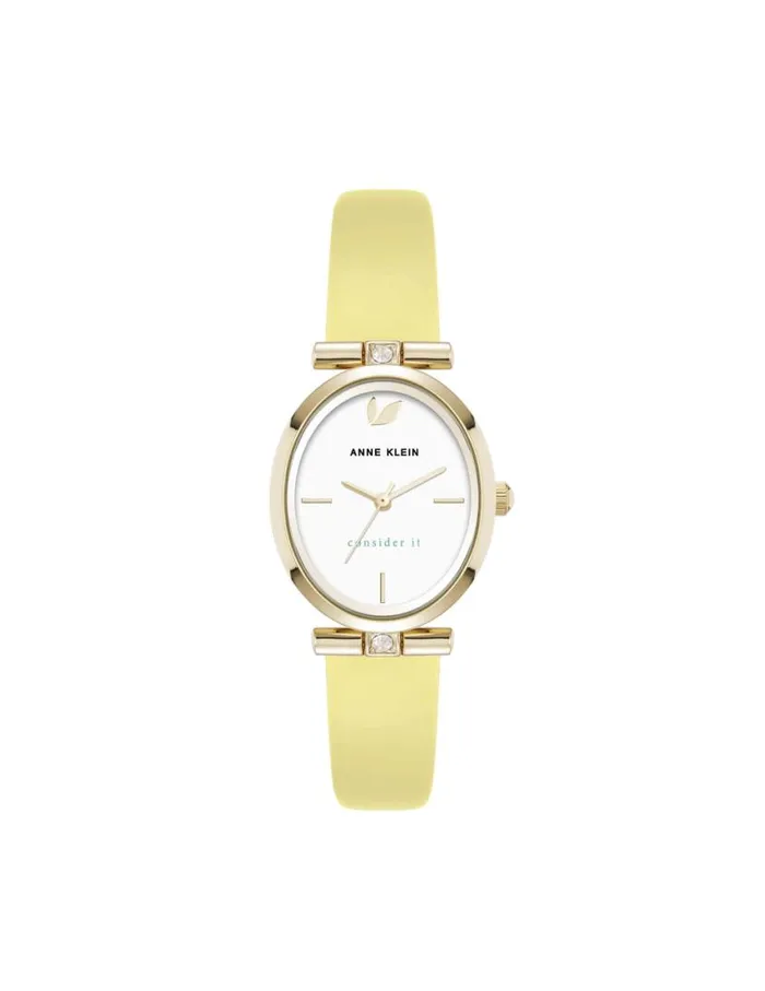 Women Consider It Oval Case Leather Watch Blushgoldtone Anne Klein Watches