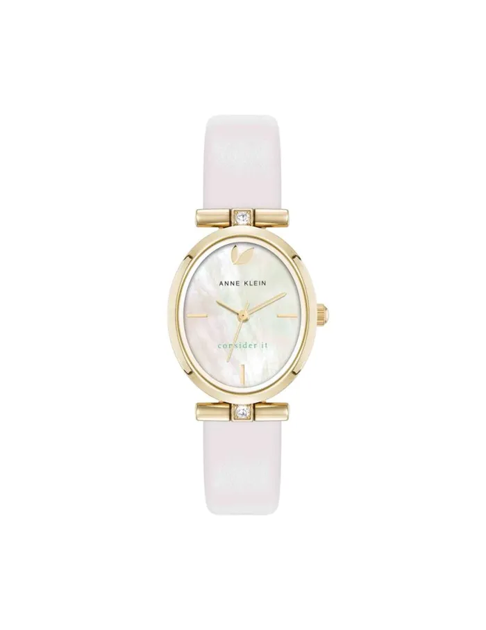 Women Consider It Oval Case Leather Watch Blushgoldtone Anne Klein Watches